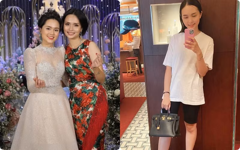 Chị gái Quỳnh Anh sở hữu vẻ ngoài xinh đẹp mặn mà. Với gia thế khủng của mình, Huyền Mi cũng như em gái có niềm vui thú to lớn với việc mua sắm hàng hiệu. Ảnh: Tổng hợp