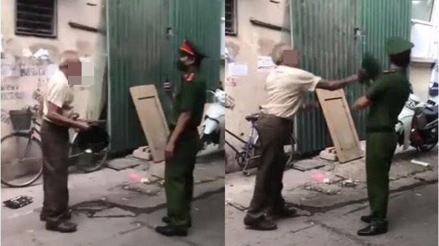 Chứng kiến sự việc, nhiều người dân vô cùng bức xúc và cho rằng, cụ ông làm như vậy là hoàn toàn sai. Ảnh: Tổng hợp