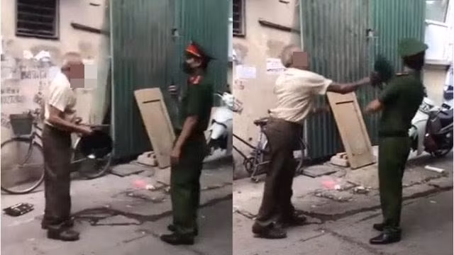 Chứng kiến sự việc, nhiều người dân vô cùng bức xúc và cho rằng, cụ ông làm như vậy là hoàn toàn sai. Ảnh: Tổng hợp