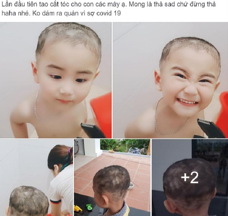 Cậu bé này cũng là "nạn nhân" khi để bố tự tay cắt tóc cho mình, thay vì tạo ra một "cực phẩm", ông bố này lại tiếp tục nối gót các thế hệ đi trước, gia nhập vào làng cắt tóc cho con tại nhà.