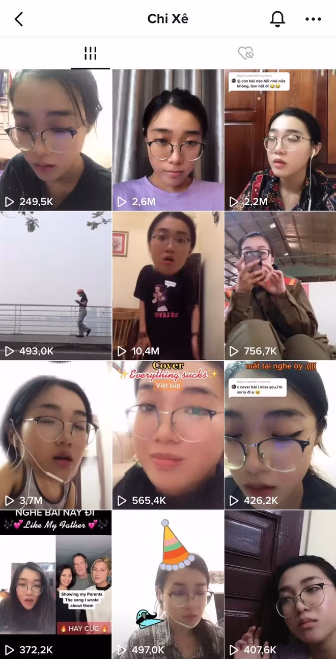 Những clip TikTok của gái xinh này thường được biến tấu dựa theo các xu hướng đang thịnh hành nhưng vẫn có "chất" riêng của bản thân cô.