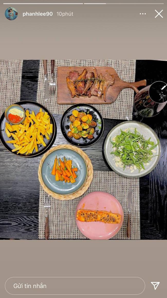 Các bữa ăn trong giai đoạn ở cữ của Phanh Lee khiến nhiều người xuýt xoa.
