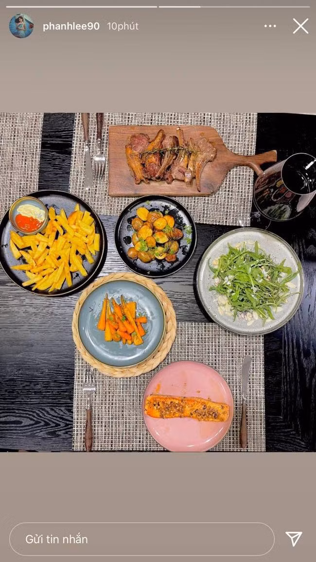 Các bữa ăn trong giai đoạn ở cữ của Phanh Lee khiến nhiều người xuýt xoa.