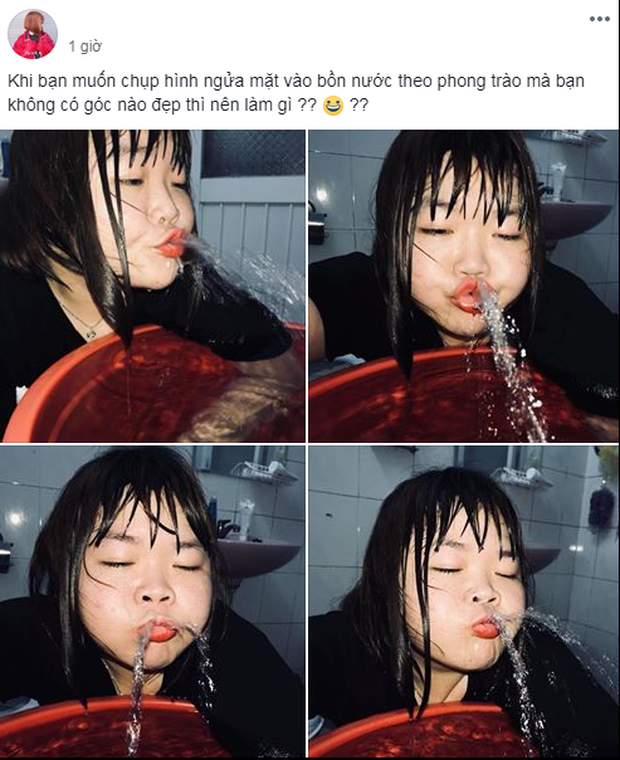 "Tự sướng bên bồn nước" (bồn rửa mặt) là một trend cực hot từ lâu của đông đảo các bạn trẻ.