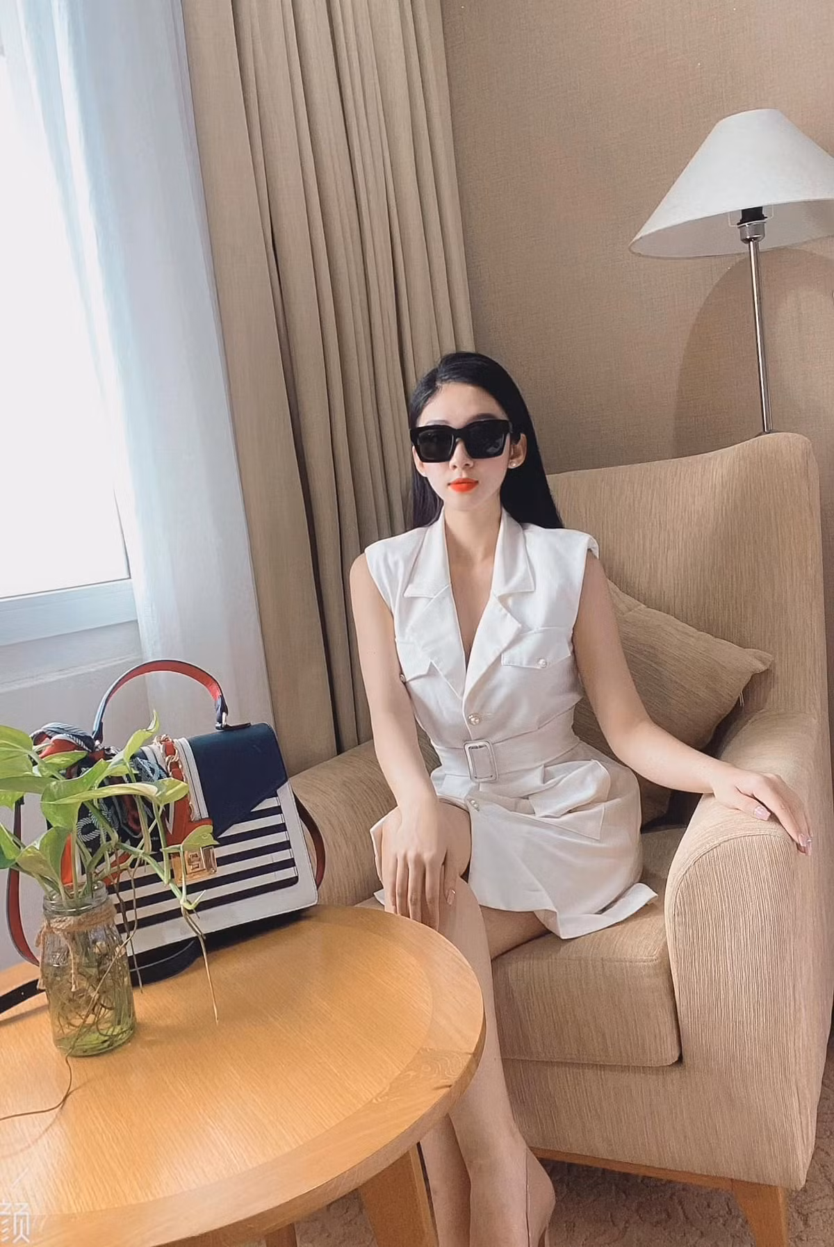 Vóc dáng Mỹ Chi gợi cảm chẳng kém hot girl nào. Ảnh: FBNV