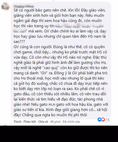 Tất cả những điều trên đã khiến không chỉ học sinh, mà nhiều giáo viên khác cảm thấy thất vọng.