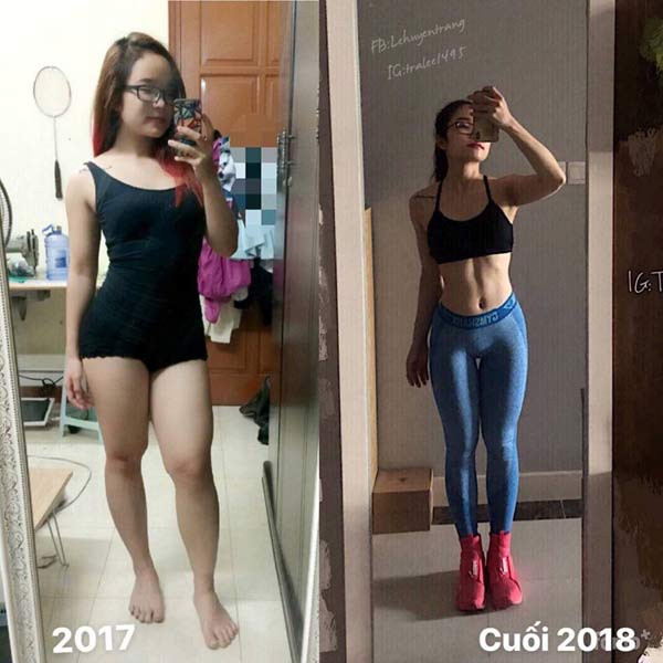 Trang từ một cô gái có vóc dáng mập mạp, cao 1m52, nặng 56kg trở thành hot girl gợi cảm, quyến rũ.