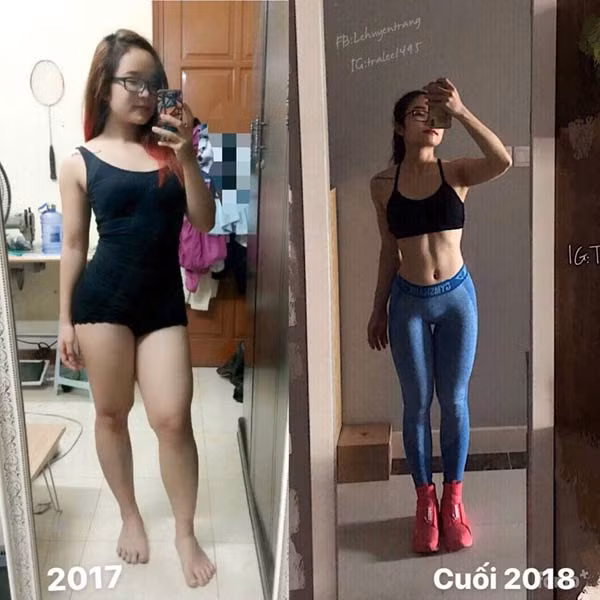 Trang từ một cô gái có vóc dáng mập mạp, cao 1m52, nặng 56kg trở thành hot girl gợi cảm, quyến rũ.