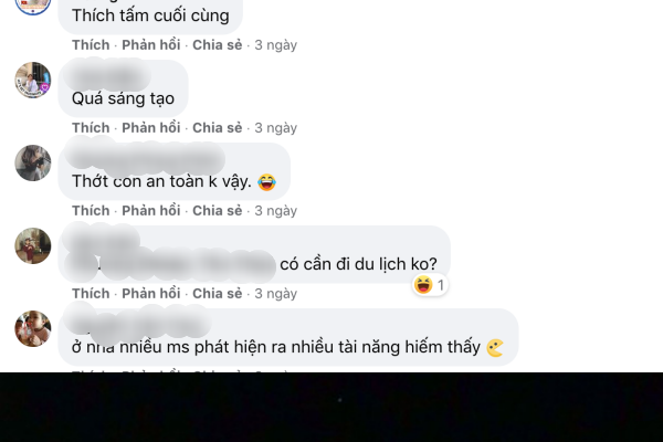 "Bộ ảnh đúng là để cho những người thích nhưng lại không được nhích đi đâu cả", "Ở nhà nhiều mới phát hiện ra nhiều tài năng hiếm thấy",...là những bình luận hài hước của cư dân mạng dành cho bộ ảnh.