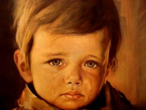 Loạt tranh “Cậu bé khóc” (The Crying Boys) của danh họa Bruno Amadio được nhiều người biết đến khi gắn liền với những cậu chuyện bất hạnh và rùng rợn. Thậm chí, người ta còn cho rằng, bức tranh bị "nguyền rủa".