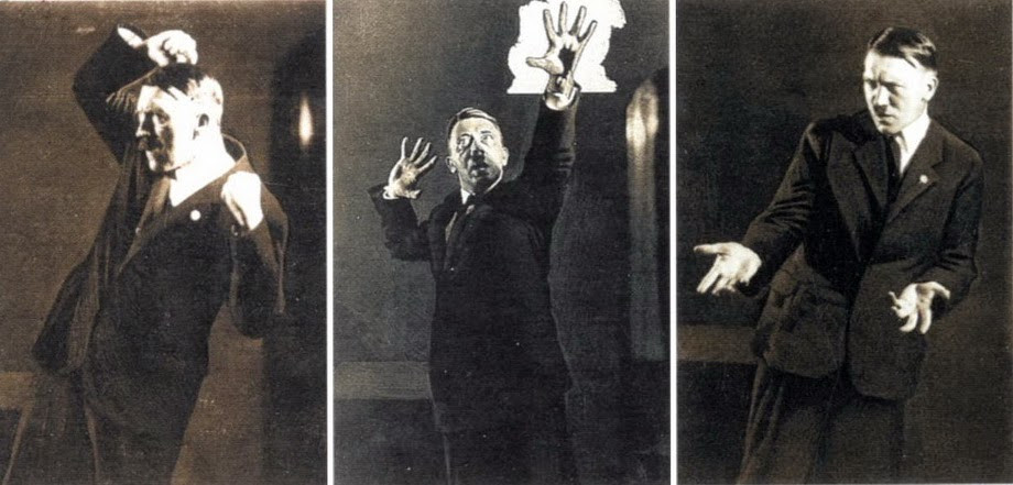 Để bài phát biểu có tính thuyết phục cao, nhà độc tài Hitler còn sử dụng ngôn ngữ cơ thể để công chúng hiểu rõ các thông điệp mà y muốn truyền tải.