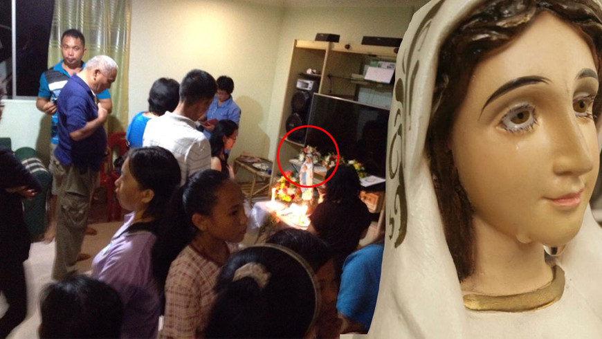 Bức tượng có khả năng "khóc" trên được chị dâu ông Michael mua bức trong chuyến tham quan Philippines từ năm 2014.