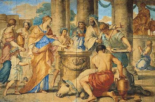 Sau khi buổi lễ kết thúc, các vật tế được đốt để thần linh "nhận" số lễ vật mà người dân dâng lên.