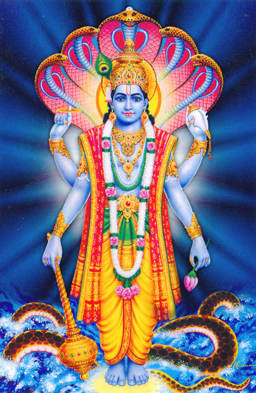 Thần Vishnu là một trong 3 vị thần chính của đạo Hindu. Vishnu được thờ làm vị thần bảo tồn.