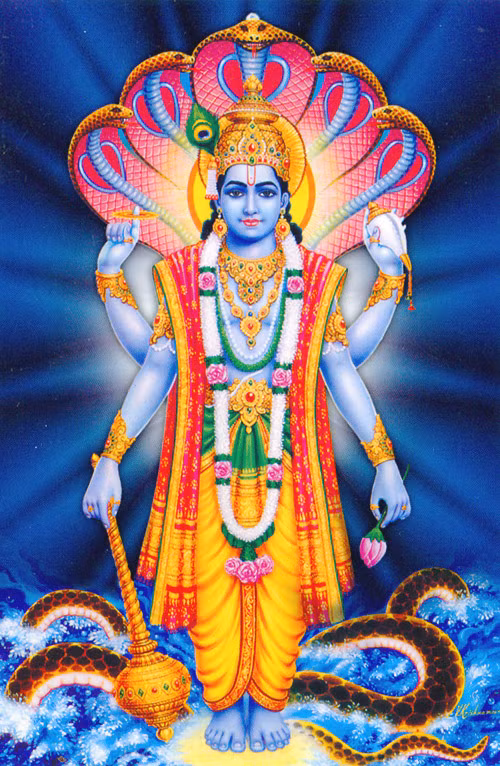 Thần Vishnu là một trong 3 vị thần chính của đạo Hindu. Vishnu được thờ làm vị thần bảo tồn.