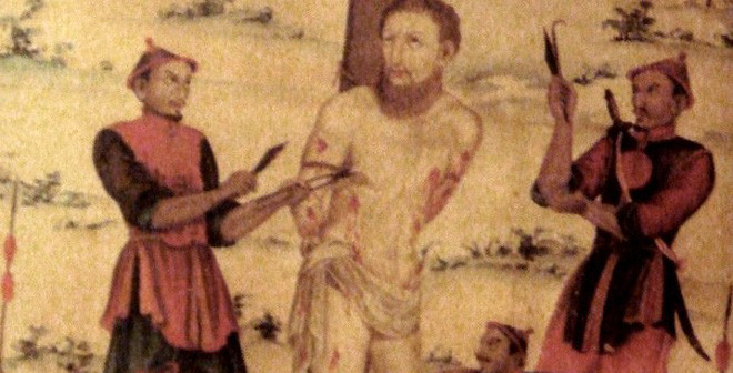 Những người phạm tội phản quốc, nổi loạn, giết cha mẹ... ở Trung Quốc thời phong kiến thường đối mặt với kiểu hành hình khét tiếng có tên lăng trì.