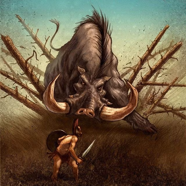 Việc bắt con lợn rừng Erymanthian là điều vô cùng khó khăn đối với người dân bình thường.