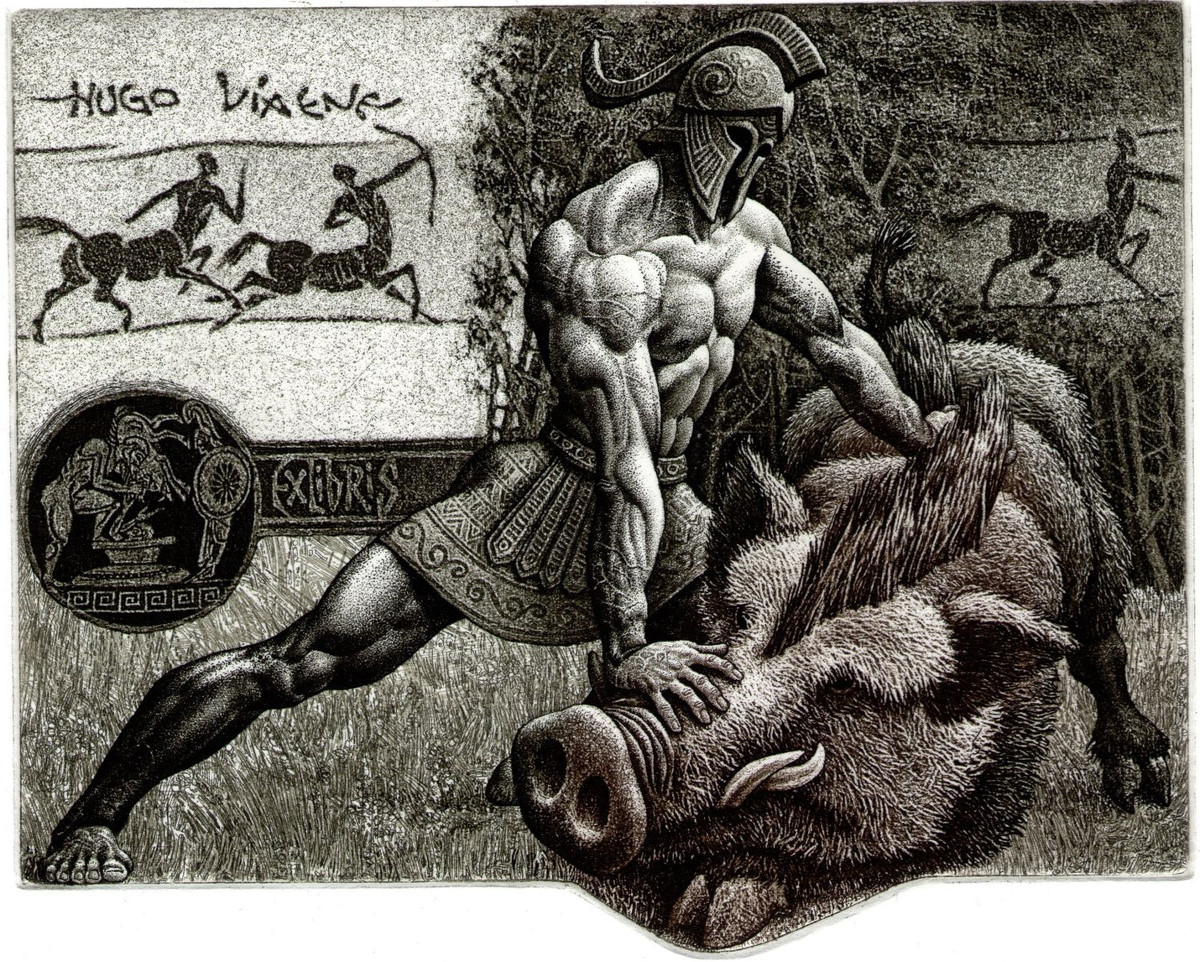 Để bắt sống được heo rừng Erymanthian, Hercules đã phải suy nghĩ khá lâu mới tìm ra cách vẹn toàn.