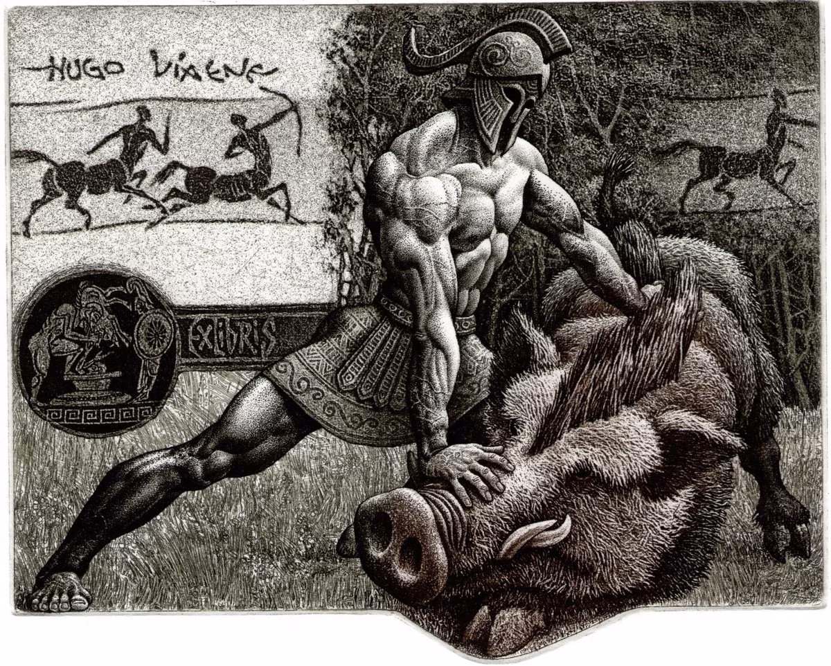 Để bắt sống được heo rừng Erymanthian, Hercules đã phải suy nghĩ khá lâu mới tìm ra cách vẹn toàn.