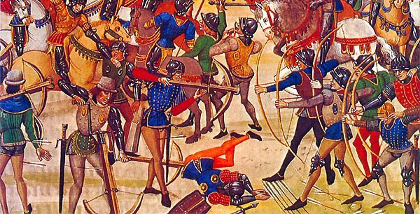 Vào thời Trung cổ, cung tên cũng là vũ khí phổ biến được sử dụng trong hầu hết các cuộc chiến. Đây là vũ khí sát thương lớn ở cự ly xa.