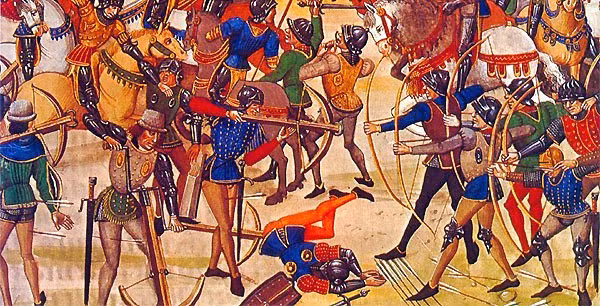 Vào thời Trung cổ, cung tên cũng là vũ khí phổ biến được sử dụng trong hầu hết các cuộc chiến. Đây là vũ khí sát thương lớn ở cự ly xa.