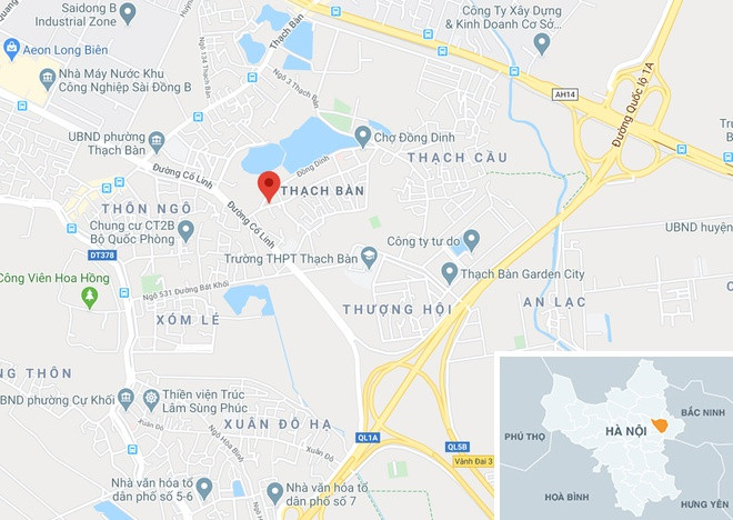 Vị trí xưởng gỗ bốc cháy. Ảnh: Google Maps. Xem thêm video: Cháy nhà, bố thả con từ ban công. Nguồn: VTC 14.