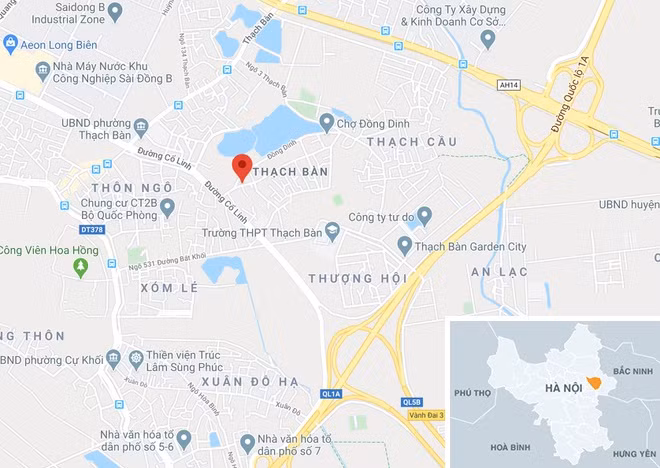 Vị trí xưởng gỗ bốc cháy. Ảnh: Google Maps. Xem thêm video: Cháy nhà, bố thả con từ ban công. Nguồn: VTC 14.