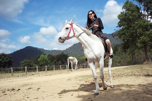 Những dải cát trắng tinh, những hồ nước trong xanh, những chú ngựa nhởn nha gặm cỏ giữa trời rộng lớn khiến nhiều du khách rất thích thú khi đến đây nghỉ dưỡng... Ảnh: Dân Việt.