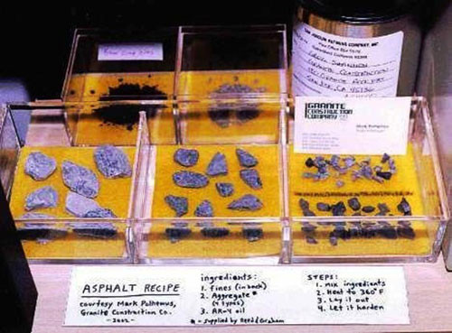 Bảo tàng nhựa đường nằm tại California, Mỹ được thành lập vào năm 1991 bởi 2 sinh viên đại học. Những miếng nhựa đường được lấy từ rất nhiều con đường khác nhau và có mẫu được lấy từ một con đường Roman cổ xưa.