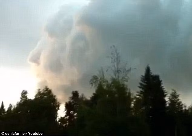 Đám mây có hình mặt người nhìn nghiêng do Denis Farmer chụp được ở Grand Falls, Canada, năm 2011.