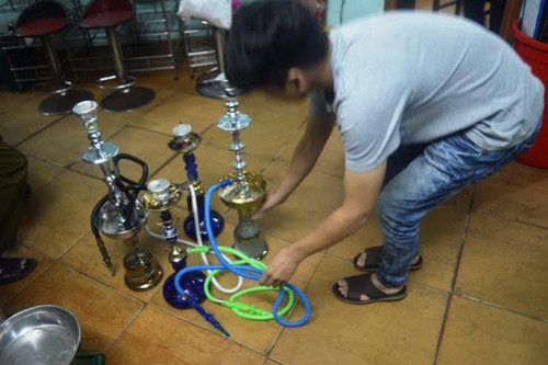 Cơ quan chức năng thu giữ nhiều dụng cụ sử dụng Shisha.