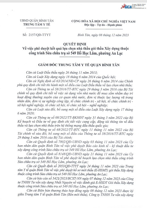 TP HCM: Nhà An Khang trúng 2 gói thầu của TTYT quận Bình Tân TP HCM: Nha An Khang trung 2 goi thau cua TTYT quan Binh Tan