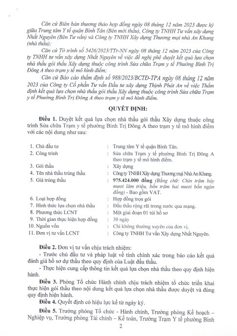 TP HCM: Nhà An Khang trúng 2 gói thầu của TTYT quận Bình Tân - Hình 5 TP HCM: Nha An Khang trung 2 goi thau cua TTYT quan Binh Tan-Hinh-5