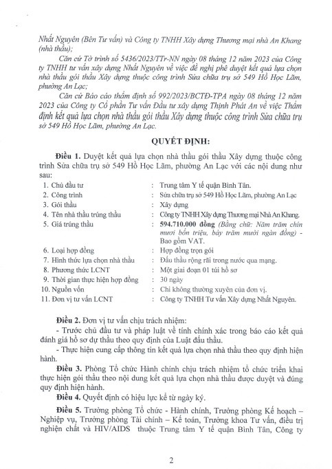TP HCM: Nhà An Khang trúng 2 gói thầu của TTYT quận Bình Tân - Hình 2 TP HCM: Nha An Khang trung 2 goi thau cua TTYT quan Binh Tan-Hinh-2