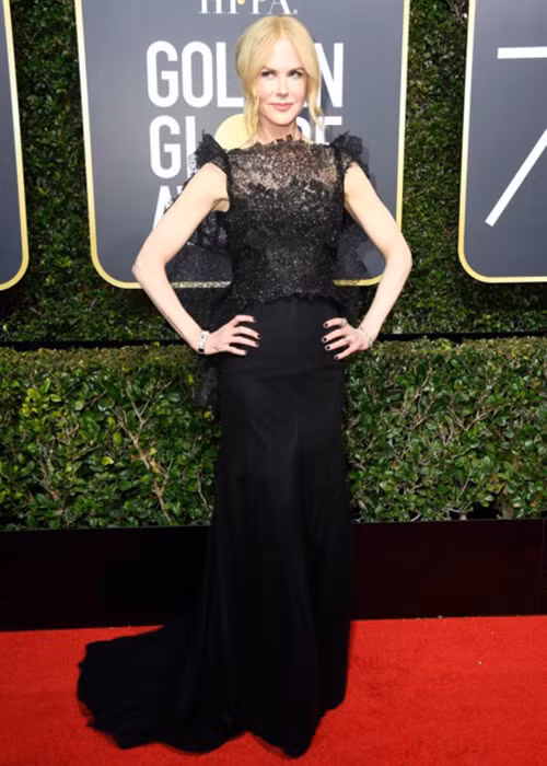 Nicole Kidman tham gia lễ trao giải Quả cầu vàng 2018.