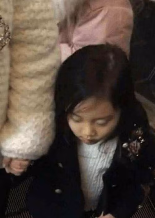 Bé Điềm Hinh nắm chặt tay mẹ Lý Tiểu Lộ khi xuất hiện tại một trung tâm mua sắm.