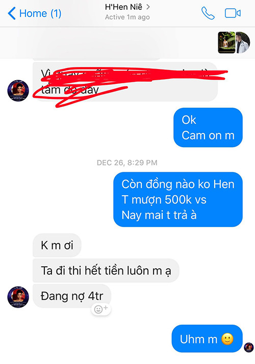 K’Brơi tiết lộ tin nhắn của H’hen Niê.