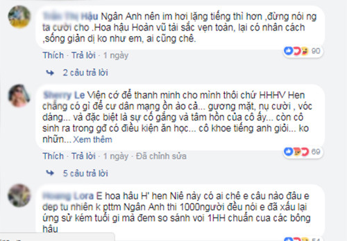 Dân mạng lên tiếng khi Ngân Anh động viên H'hen Niê.
