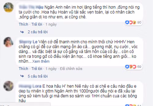Dân mạng lên tiếng khi Ngân Anh động viên H'hen Niê.