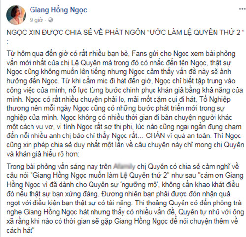 Chia sẻ của Giang Hồng Ngọc.