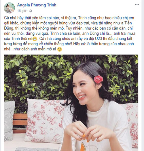 Chia sẻ của Angela Phương Trinh.