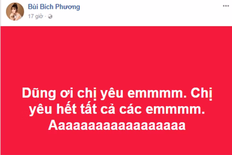 Bùi Bích Phương viết: "Dũng ơi, chị yêu em".