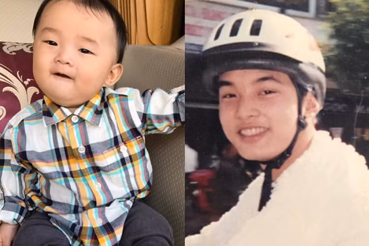 Ưng Hoàng Phúc đăng tải bức ảnh cũ của mình được ghép với ảnh của con trai.