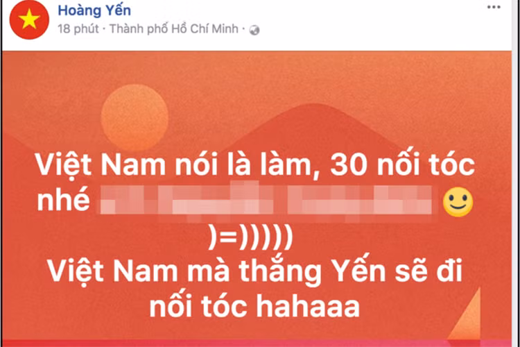 Hoàng Yến sẽ nối tóc vào ngày 30/1 sau khi U23 Việt Nam lập nên kì tích. Ảnh: Thethaovanhoa
