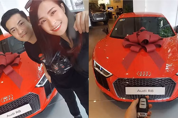 Nhận được món quà khủng của bạn trai Ông Cao Thắng, Đông Nhi lập tức khoe siêu xe. Món quà của sao Việt này thực sự khiến fans phải ghen tỵ. Ảnh: Vietnamnet