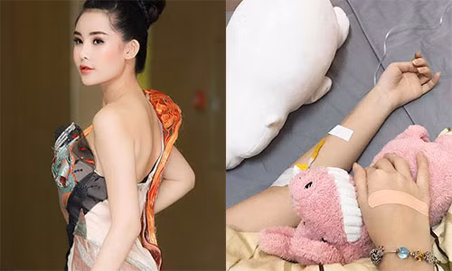 Hình ảnh Lê Âu Ngân Anh truyền nước. Ảnh: FBNV