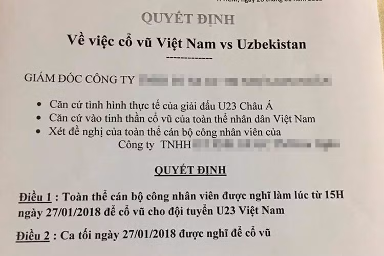 Hot Face sao Việt 24h: Trên trang cá nhân, diễn viên Trịnh Kim Chi chia sẻ vợ chồng cô quyết định cho nhân viên nghỉ làm để cổ vũ U23 Việt Nam tranh cúp với U23 Uzbekistan.