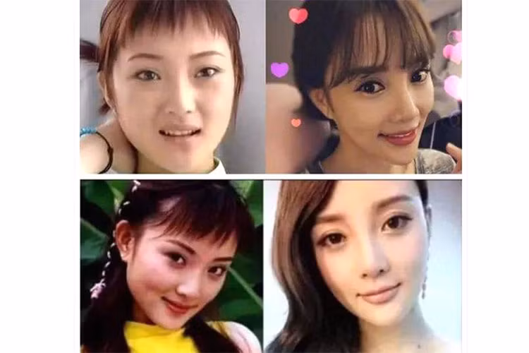 Chiếc cằm của Lý Tiểu Lộ cũng ngày càng nhọn hơn. Ảnh: Sina