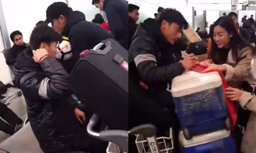 Đỗ Mỹ Linh chạm mặt Bùi Tiến Dũng. Ảnh: Thế giới trẻ