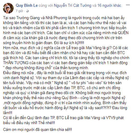 Chia sẻ của Quý Bình.